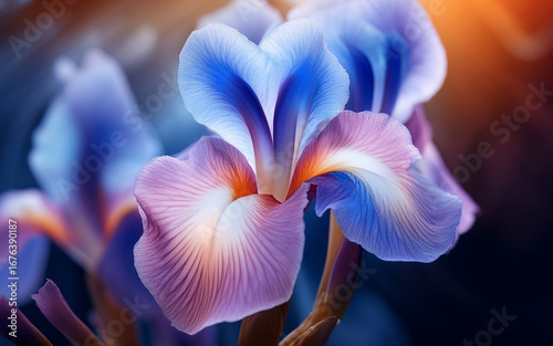 close up of a Iris purple flower