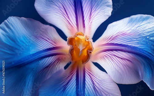 orchid flower on blue