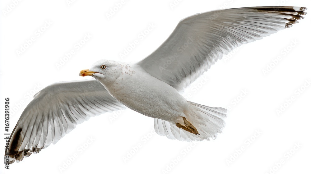 Fototapeta premium White seagull in flight