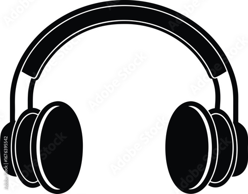 Cartoon headphone vector icon.