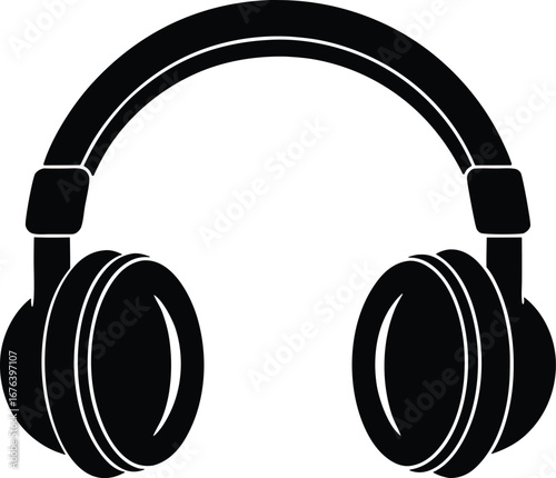 Realistic headphone vector icon.