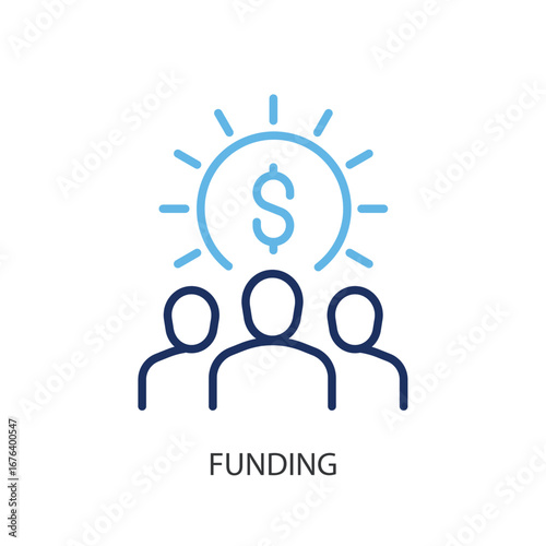 Funding thin line vector icons.