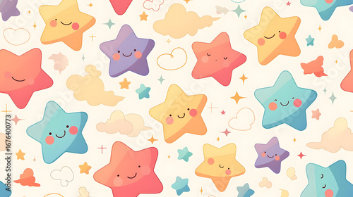flat vector comic style background repeating star