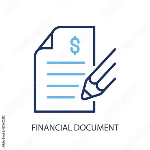Financial document thin line vector icons.