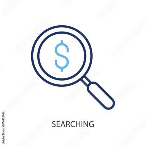 Searching thin line vector icons.