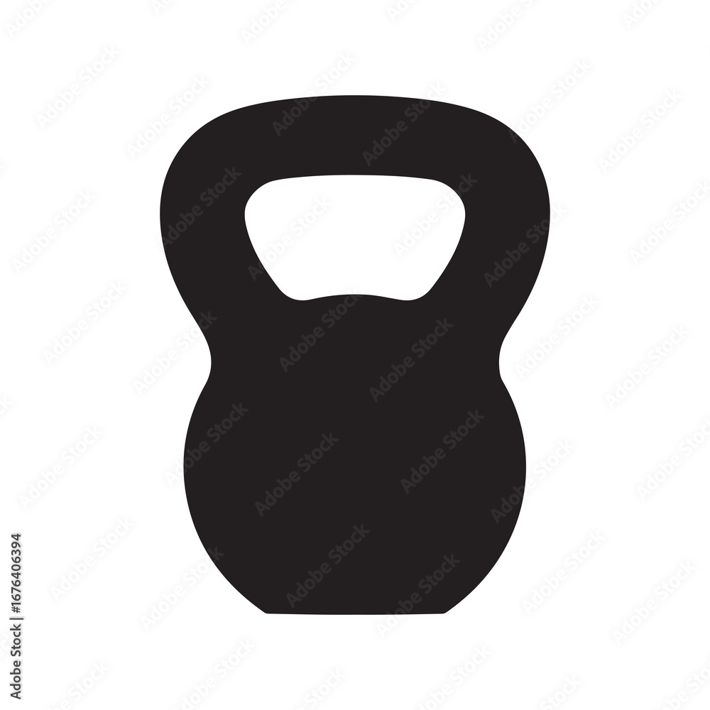 Fototapeta premium Kettlebell Simple Black Silhouette of Fitness Weight Training Equipment