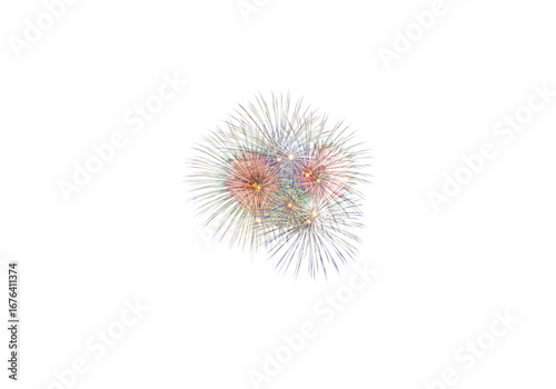 Colorful fireworks display png on transparent background