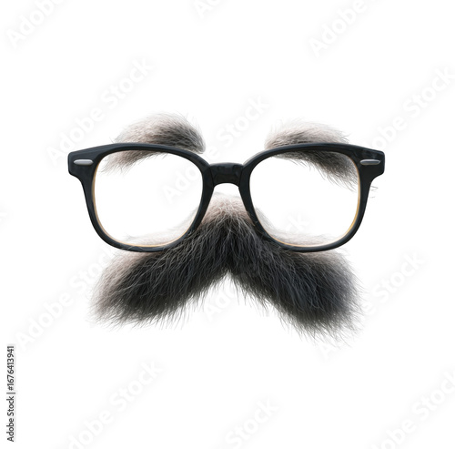 A pair of glasses and mustache