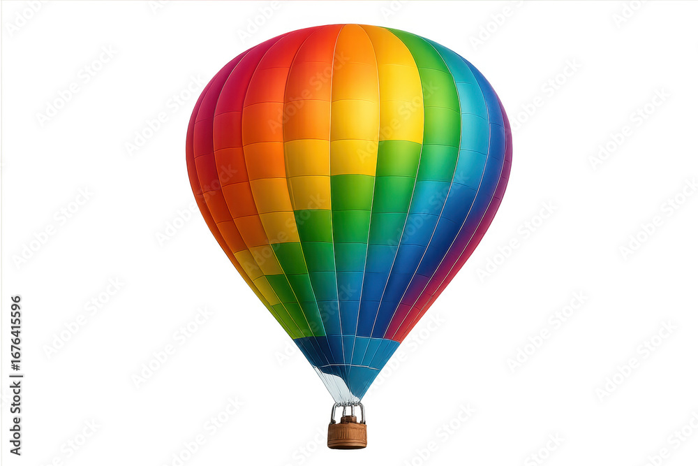 Obraz premium Colorful hot air balloon flying with transparent background