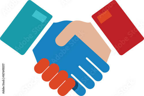 Illustration of a handshake, symbolizing agreement, partnership, and trust