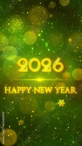 Mobile Vertical Resolution 2160×3840 Pixels, 2026 Happy New Year Wishes Background Animation,

Vertical Resolution Background for Mobile Videos, 

Happy New Year Greetings Background for Year 2026