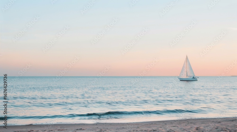 Obraz premium Mediterranean Adventure: Drone View of Sailboats Sailing on Blue Ocean Waves