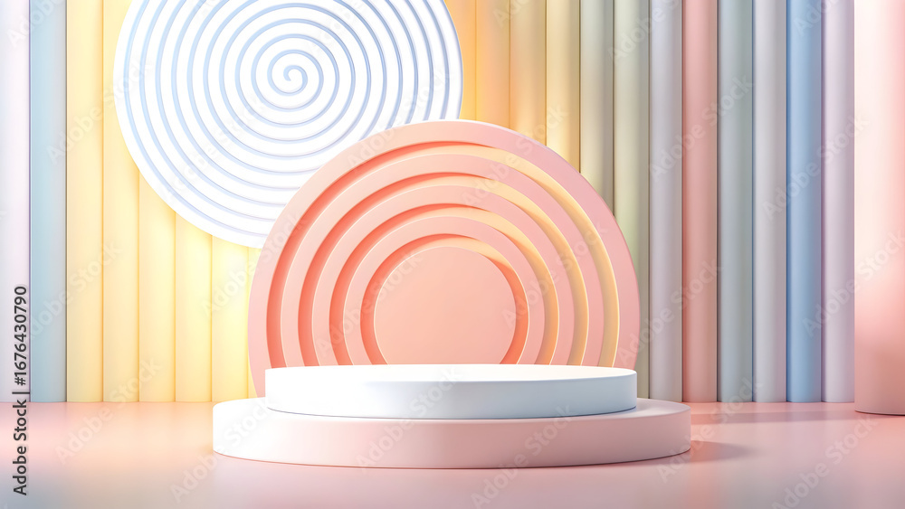 Fototapeta premium Abstract Minimalist Product Display with Pastel Gradient Background 