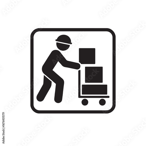 Warehouse stacking safety silhouette vector illustration