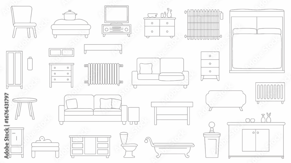 custom made wallpaper toronto digitalChic line art furniture collection for modern home design inspiration, featuring sofas, beds, tables, and storage essentials