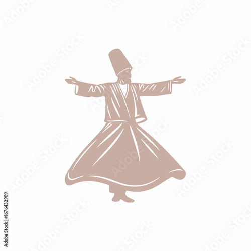 Sufi Dervish Silhouette Illustration