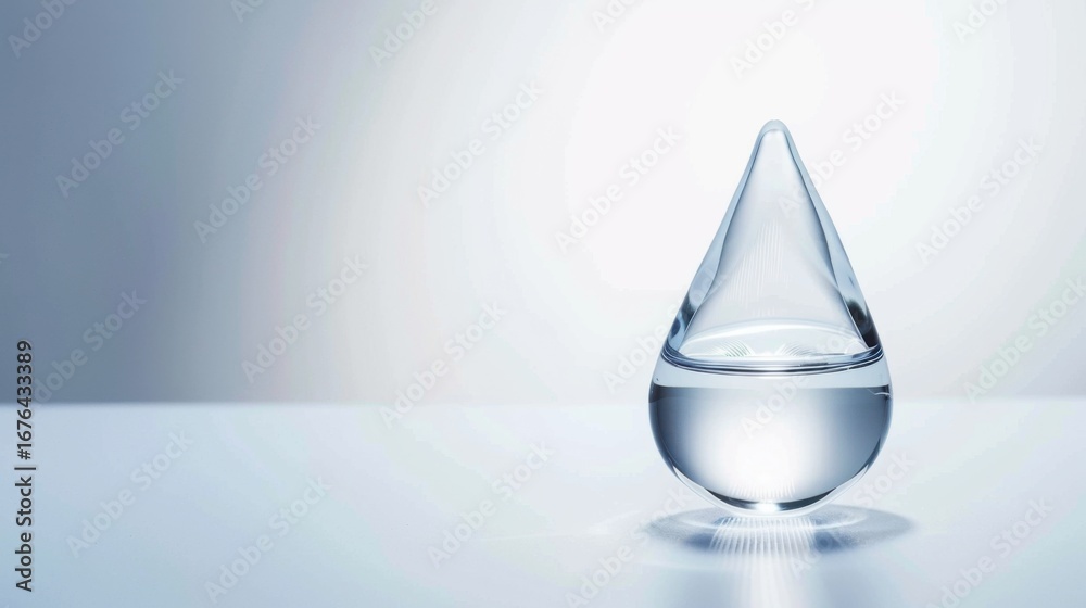 Fototapeta premium Macro Close-Up of Realistic Water Droplets: Transparent Drops, Blue Hues & Isolated White Background