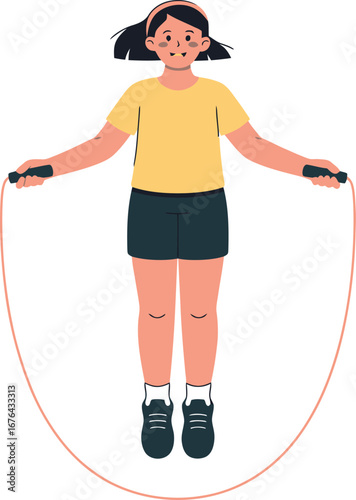 Girl jumping rope