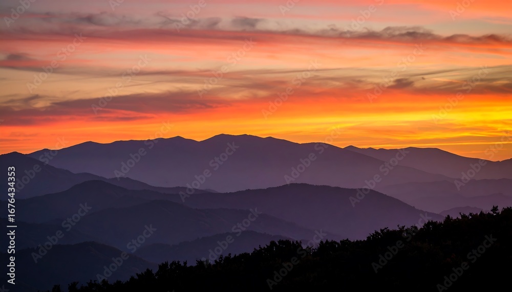 Obraz premium Mountain sunset vista