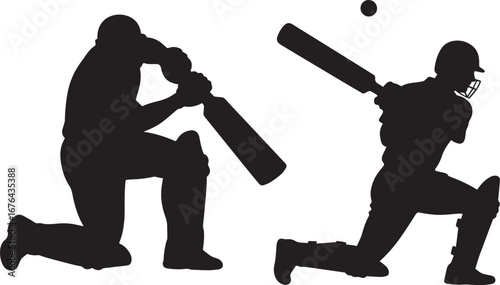 Cricket batsman silhouette vector design