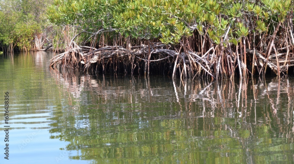 Obraz premium Exploring mangrove ecosystems coastal waters nature photography tranquil environment serene viewpoint conservation concept