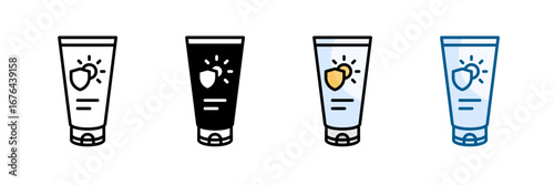 Sun Protection Icon Set Multiple Style Collection