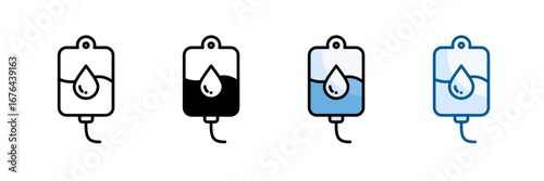 Hydration Therapy Icon Set Multiple Style Collection