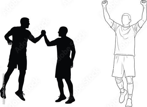 Celebrating victory team sports achievement success illustration
