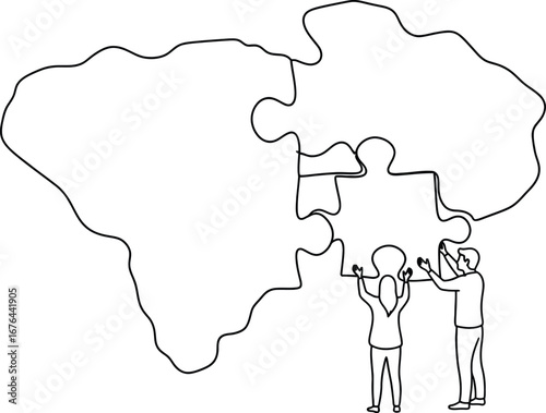 Teamwork puzzle collaboration business solution strategy concept