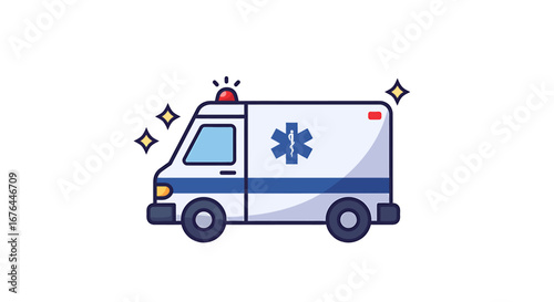 ambulance illustration emergency medical vehicle medical transport healthcare emergency response.