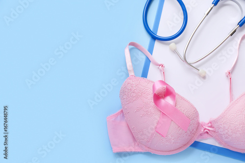 Bra with awareness ribbon, ...