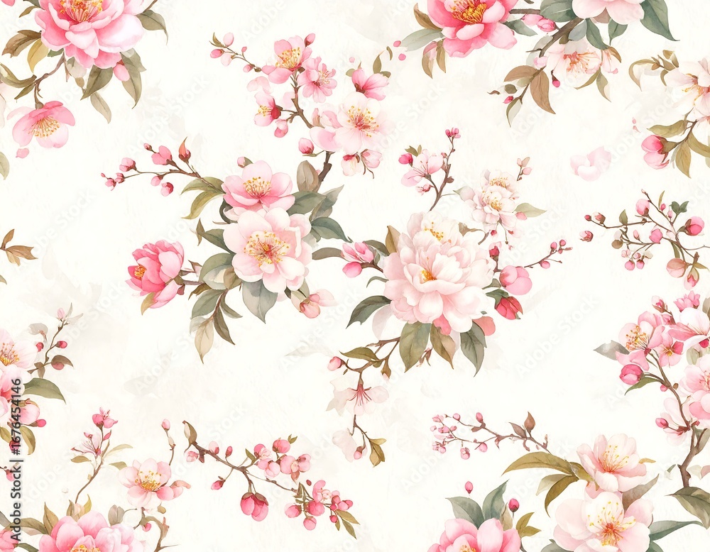 Fototapeta premium Floral Pattern, Spring, Design