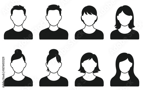 Diverse group of anonymous profile avatars representing people and communities