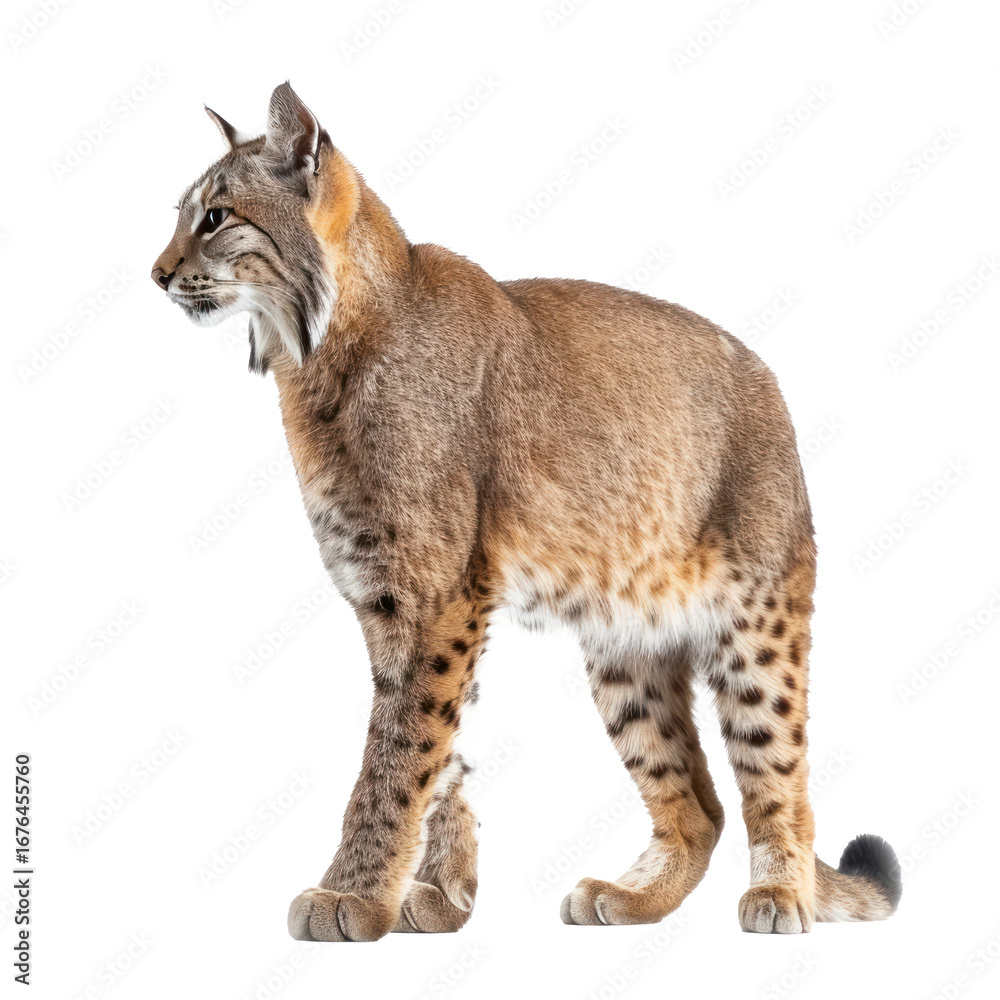 Obraz premium A bobcat standing in front of a transparent background.