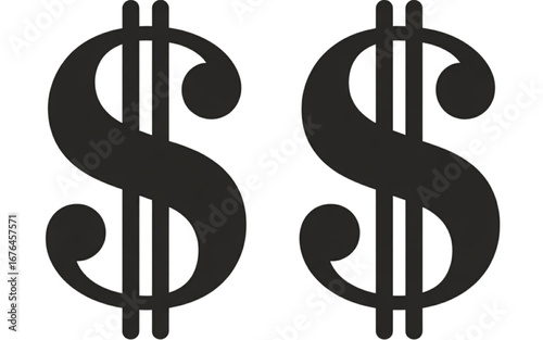 Two large, bold dollar signs symbolizing wealth and financial success