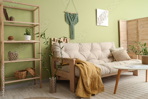 Stylish interior of green l...