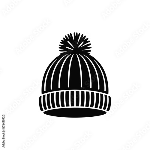 Cozy knitted beanie with a fluffy pompom perfect for winter warmth and style