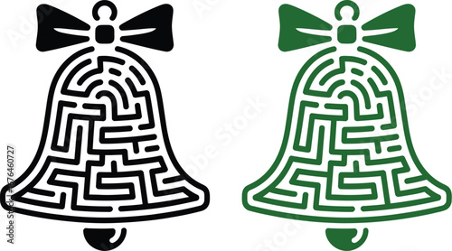 Christmas bell maze puzzle game holiday season festive design