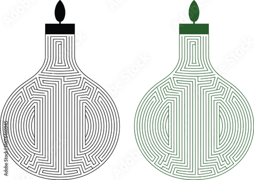 Christmas ornament maze puzzle printable activity for kids fun