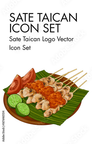 Sate taican Logo vector Icon set