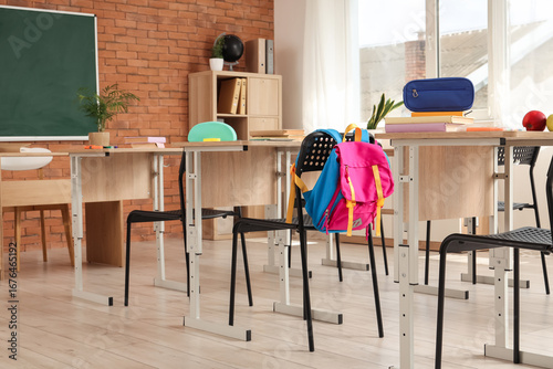 Interior of classroom with ...