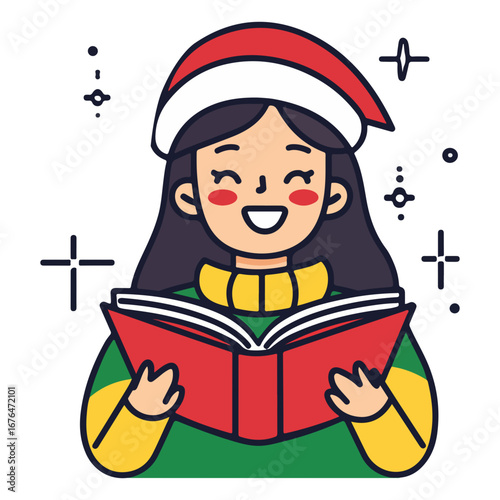 caroling, singing hymns, christmas, christmas eve, festival, vector, transparent background, person, icon, cute, xmas, winter, cold, celebration