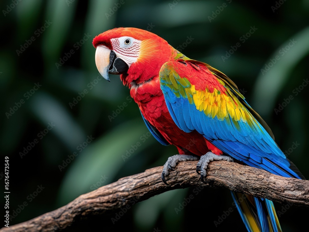 Fototapeta premium Vibrant Parrot on Branch