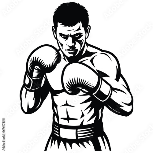 boxer with boxing gloves