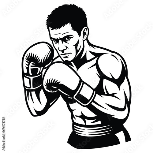 boxer with boxing gloves