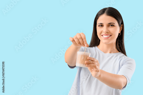 Beautiful woman with cotton...