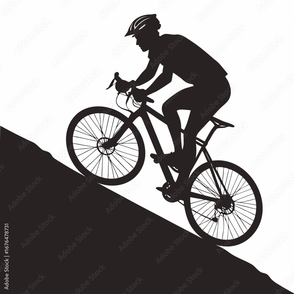 Fototapeta premium silhouette of a biker