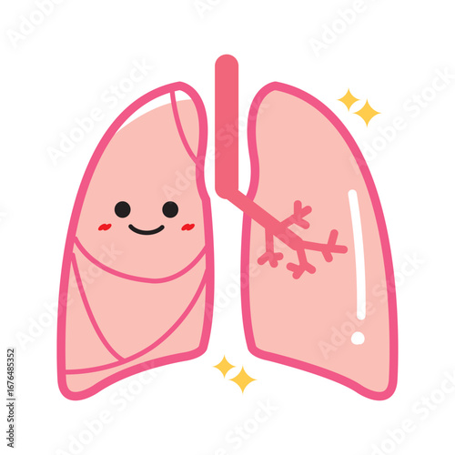 人の臓器キャラクター　健康な肺
