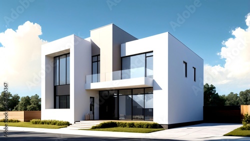 戸建住宅のイラスト、住宅外観パース