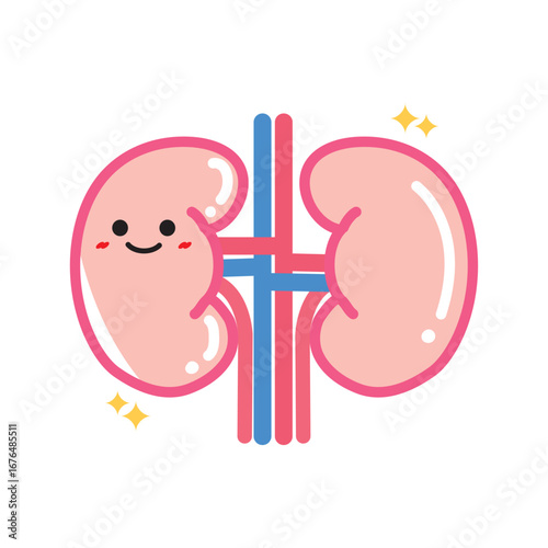 人の臓器キャラクター　健康な腎臓